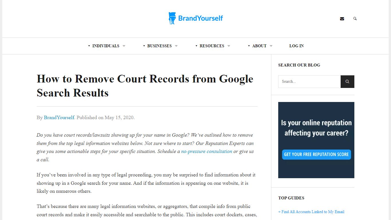 How to Remove Court Records from Google Search Results